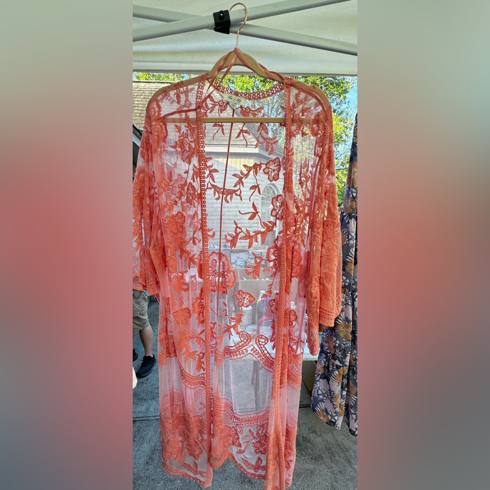 Coral cardigan